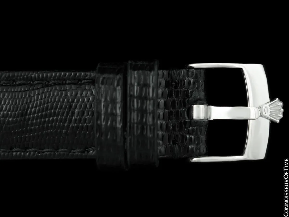 1973 Rolex Cellini Vintage Mens Midsize Handwound TV Watch, Ref. 4084 - 18K White Gold