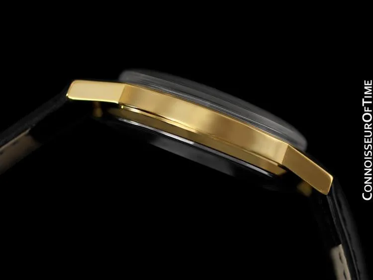 1974 Omega Geneve Vintage Mens Watch, Quick-Setting Date - 18K Gold Plated & Stainless Steel
