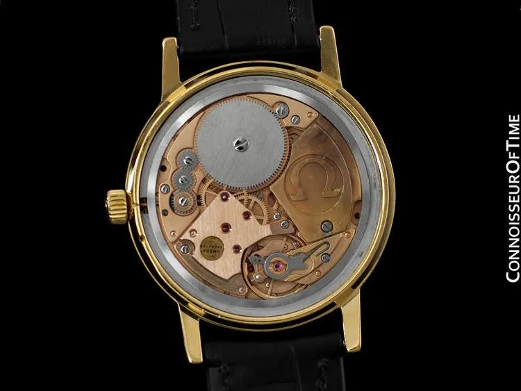1974 Omega Geneve Vintage Mens Watch, Quick-Setting Date - 18K Gold Plated & Stainless Steel