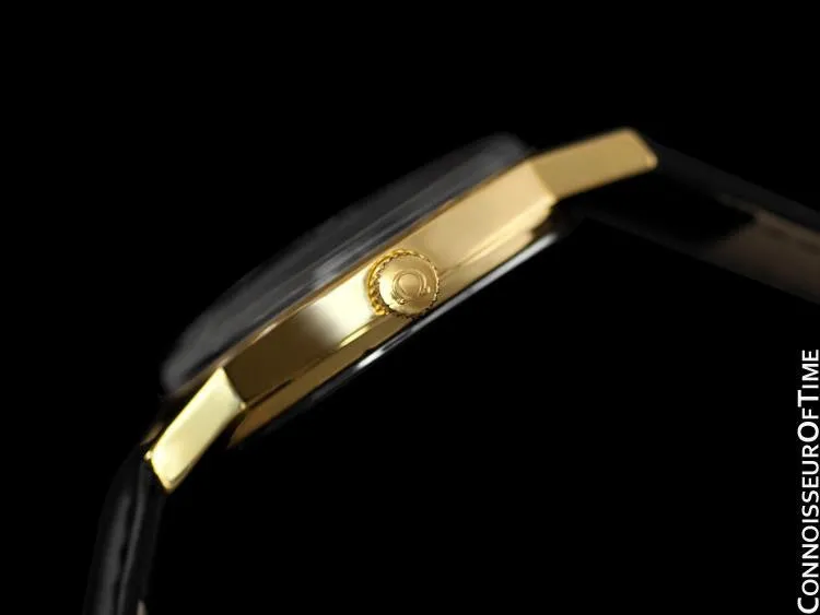 1974 Omega Geneve Vintage Mens Watch, Quick-Setting Date - 18K Gold Plated & Stainless Steel