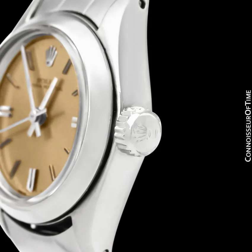 1976 Rolex Vintage Ladies Oyster Perpetual Ref. 6724 Copper Dial Watch - Stainless Steel