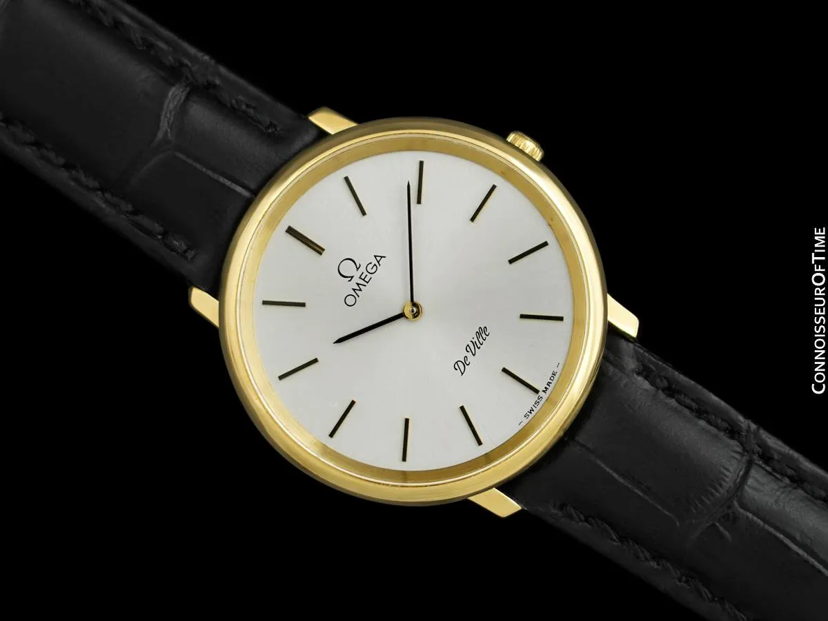 1978 Omega De Ville Vintage Mens Handwound Dress Watch - 18K Gold Plated & Stainless Steel