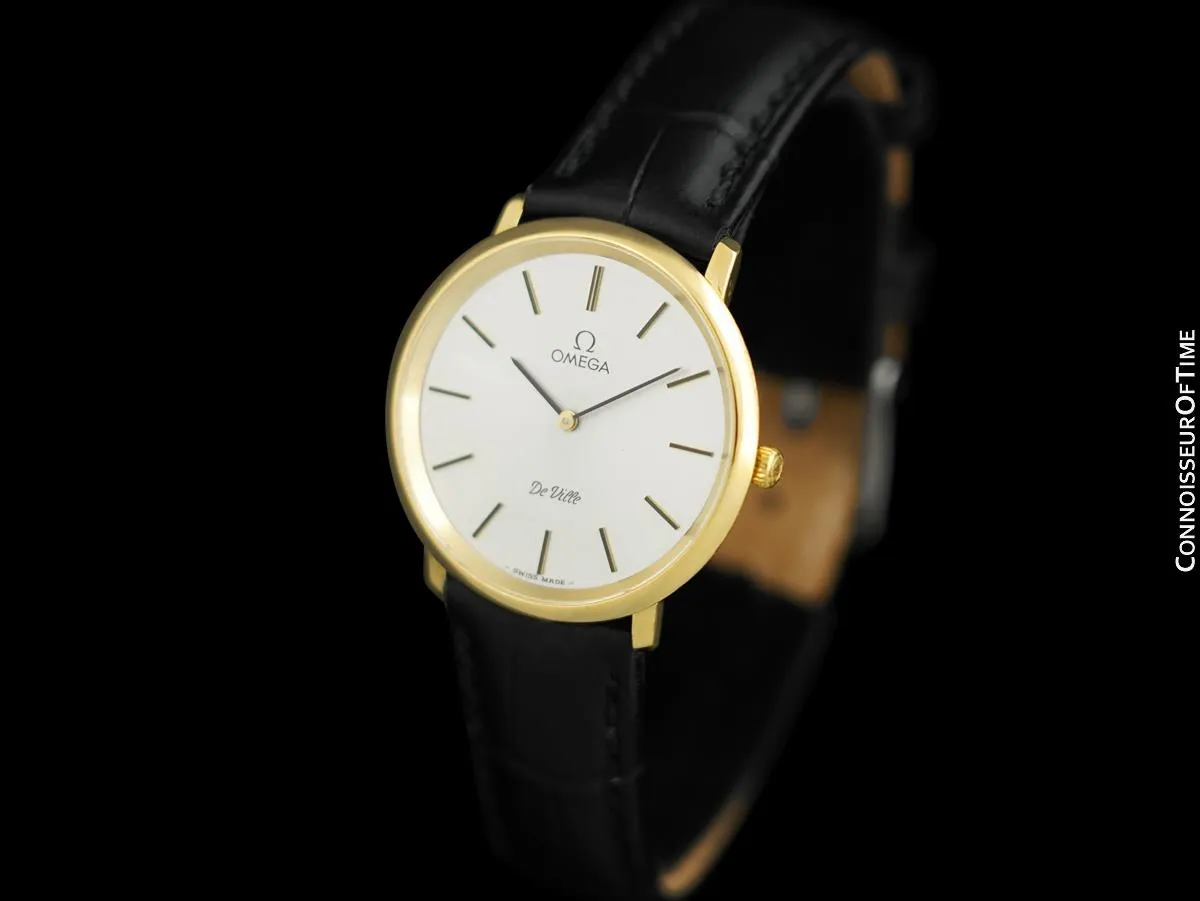 1978 Omega De Ville Vintage Mens Handwound Dress Watch - 18K Gold Plated & Stainless Steel