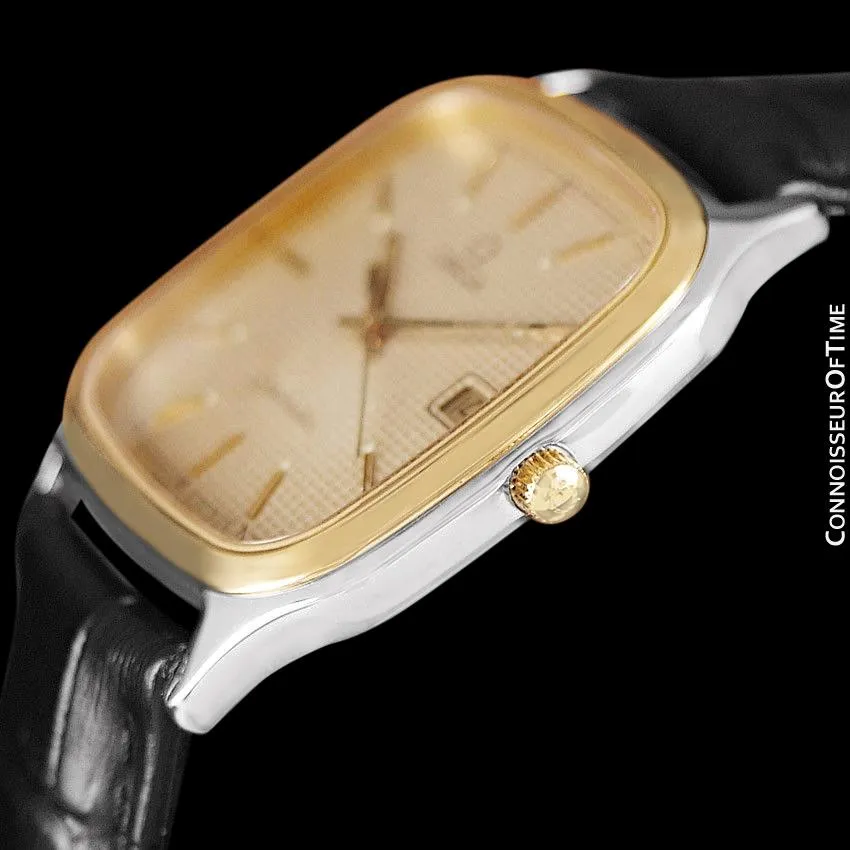 1985 Omega Seamaster Brest Vintage Mens Retro Quartz Watch - Stainless Steel & 18K Gold Plated