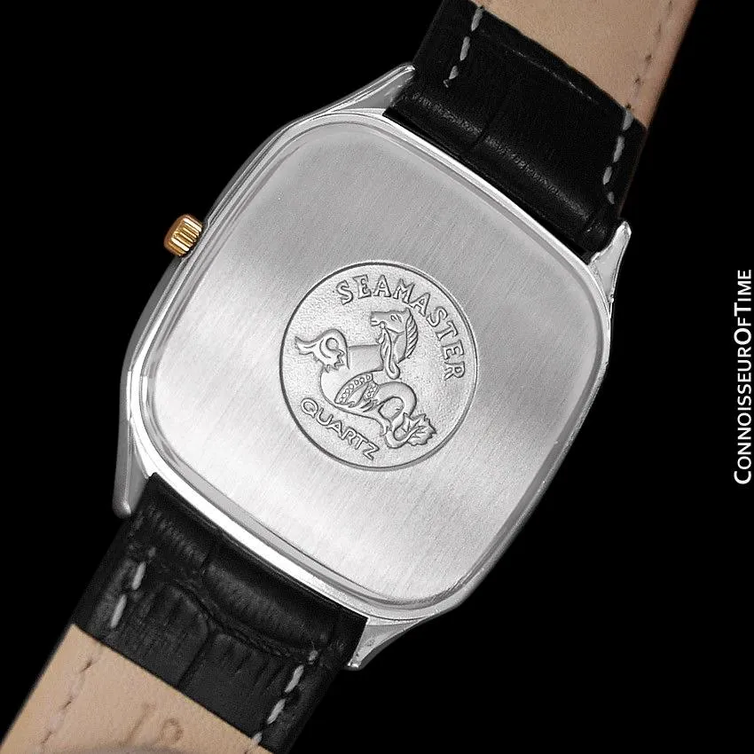 1985 Omega Seamaster Brest Vintage Mens Retro Quartz Watch - Stainless Steel & 18K Gold Plated