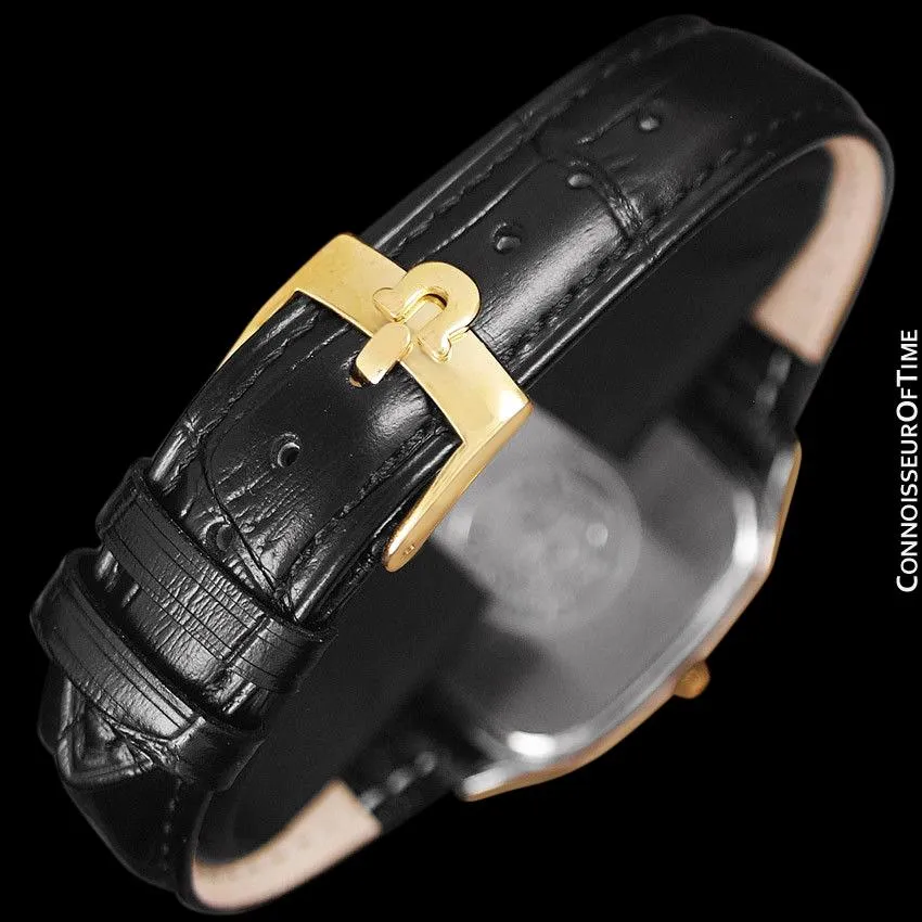 1985 Omega Seamaster Brest Vintage Mens Retro Quartz Watch - Stainless Steel & 18K Gold Plated