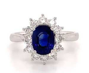 1.99ct tw Royal Blue Sapphire & Diamond Ring
