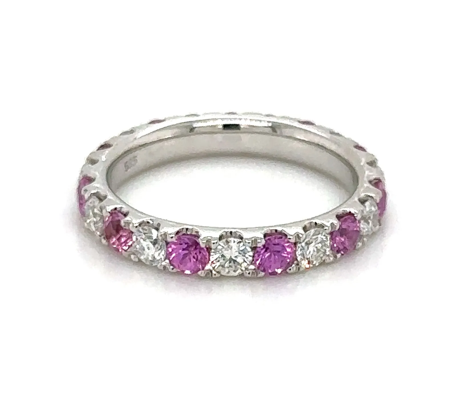 2.11carat Alternating Diamond And Pink Sapphire Band