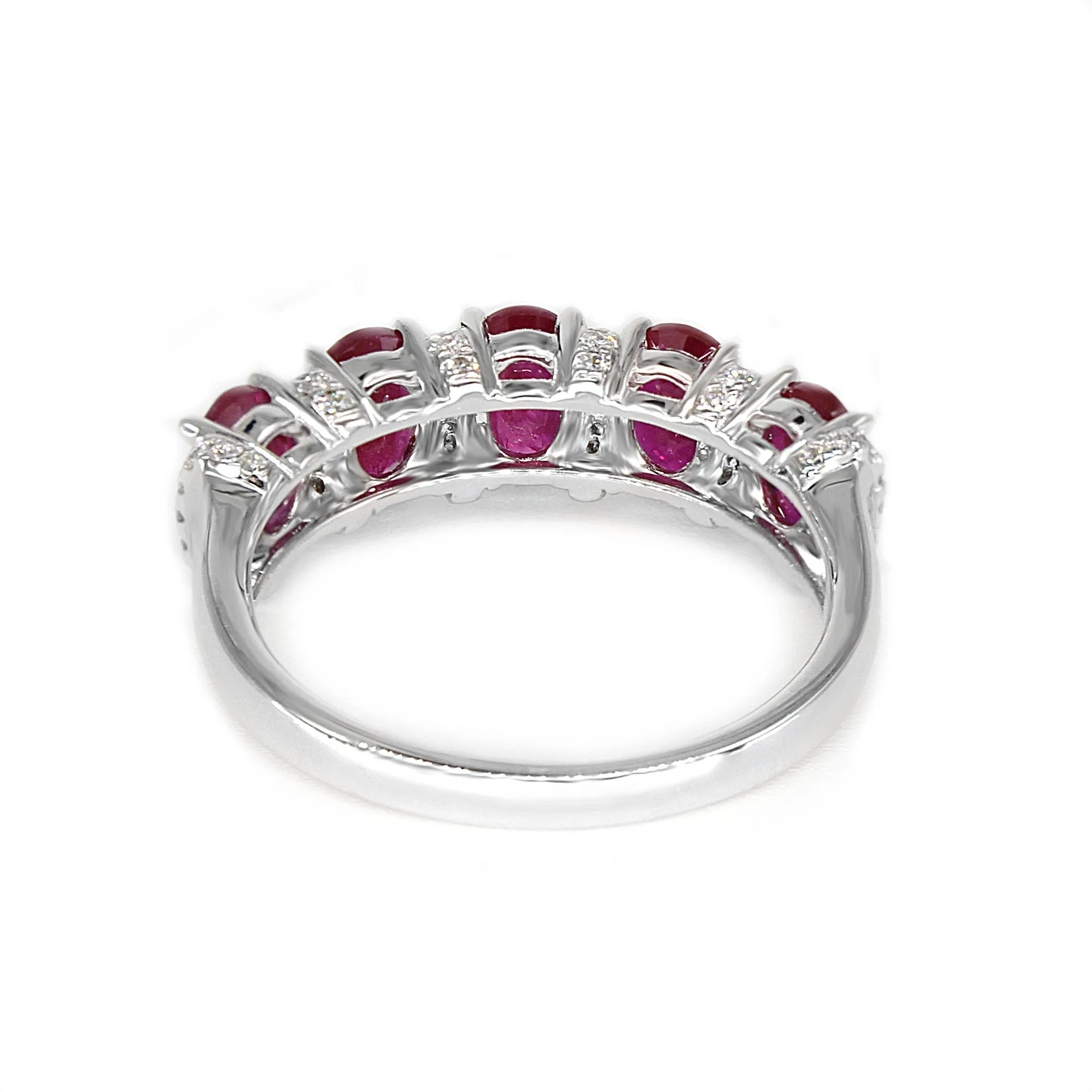 2.30 ctw. Genuine Oval Ruby Band With Diamonds