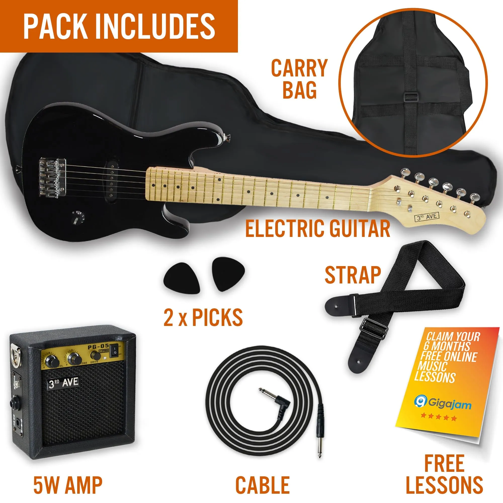 3rd Avenue Junior Electric Guitar Pack