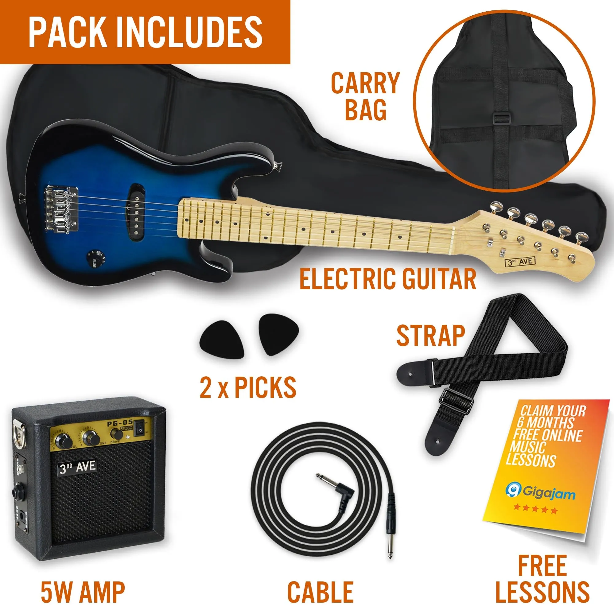 3rd Avenue Junior Electric Guitar Pack