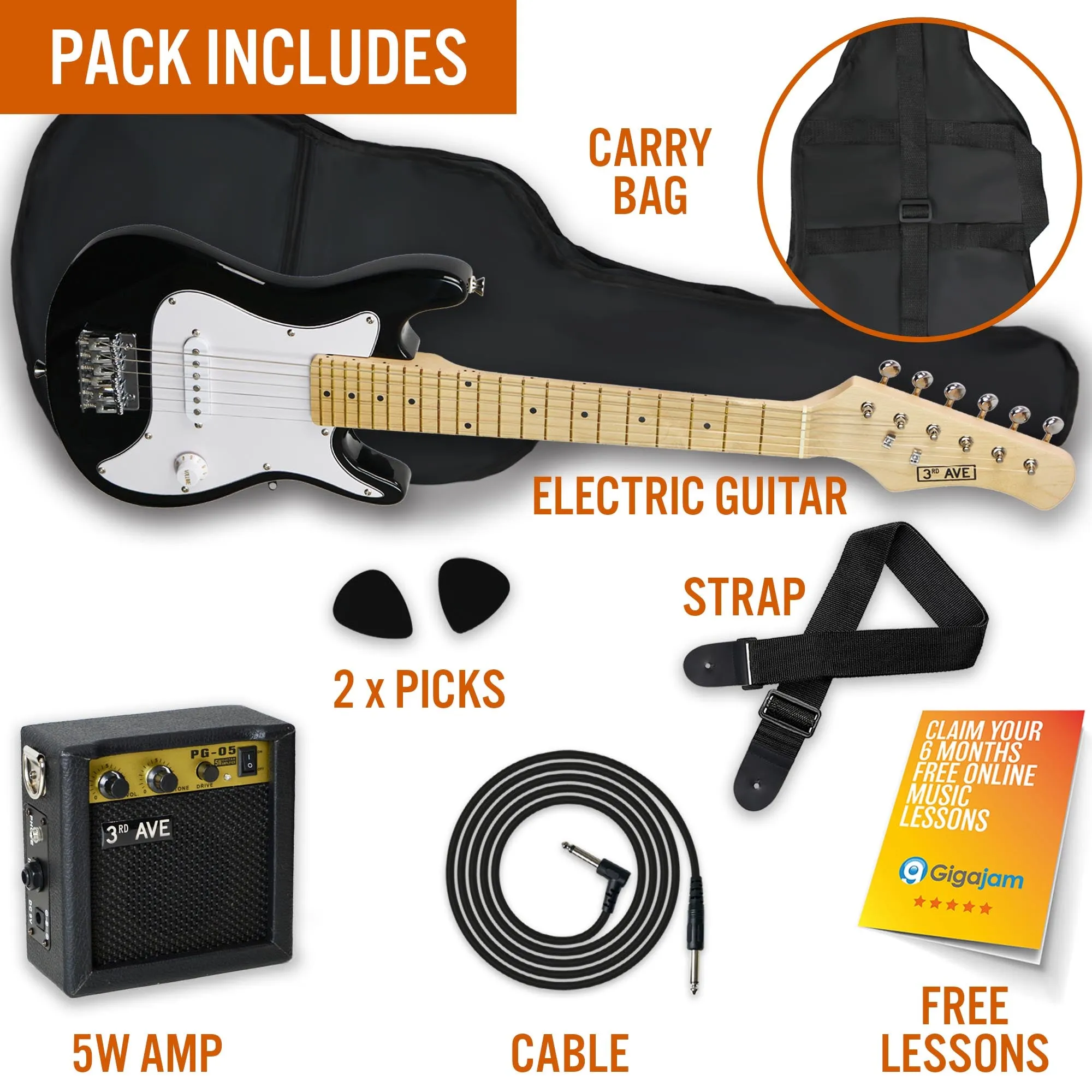 3rd Avenue Junior Electric Guitar Pack