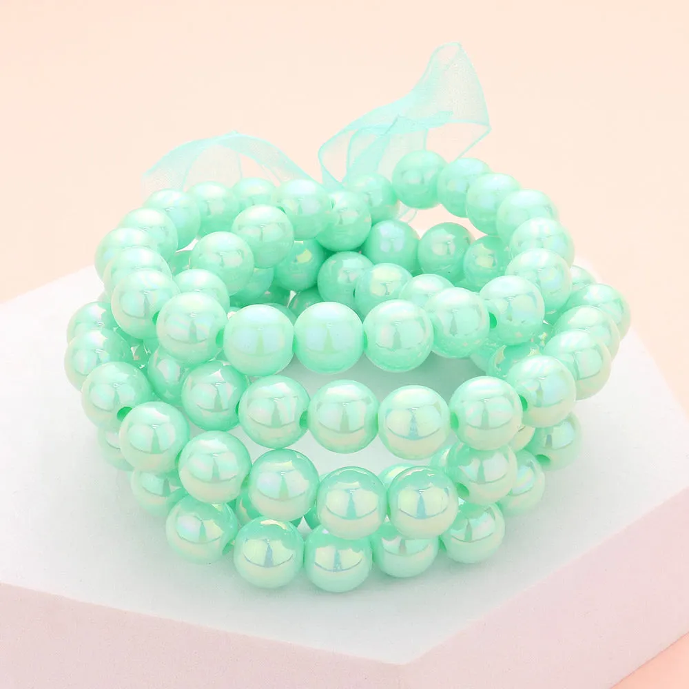 5 Piece Mint Metallic Layered Bangle Bracelets | Fun Fashion Jewelry |  594374