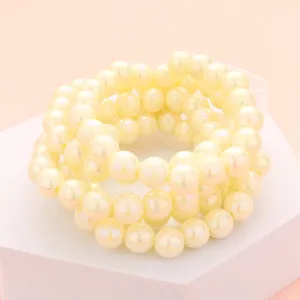 5 Piece White Metallic Layered Bangle Bracelets | Fun Fashion Jewelry |  594376