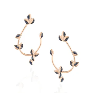 925 Silver Earrings plated in 18K Rose Gold with Blue Sapphire