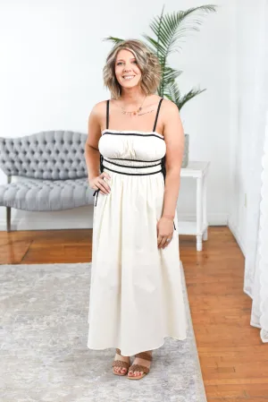Adaline Ruched Spaghetti Strap Midi Dress