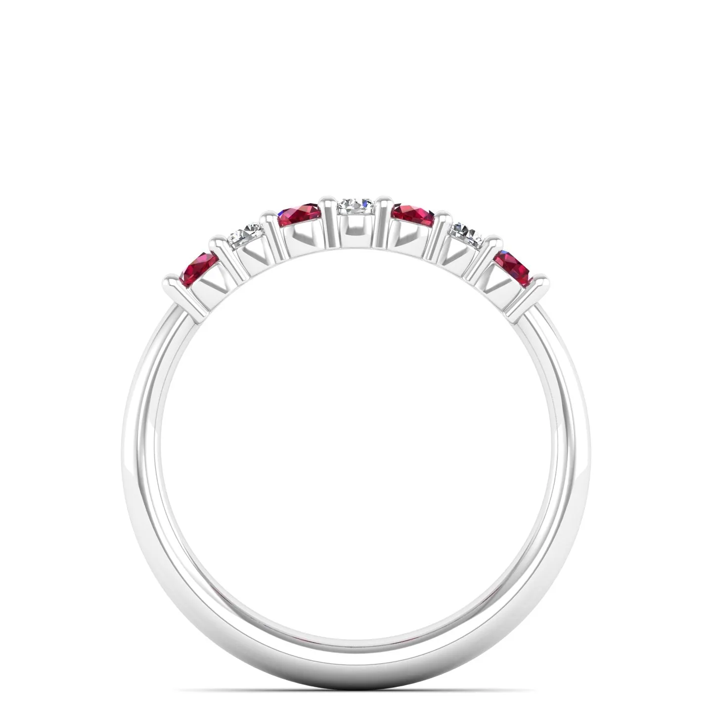 Alternating 7-Stone Ruby and Diamond Ring