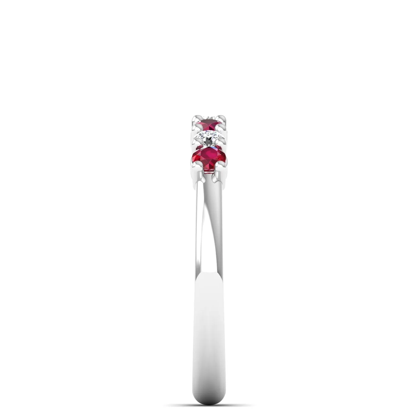 Alternating 7-Stone Ruby and Diamond Ring