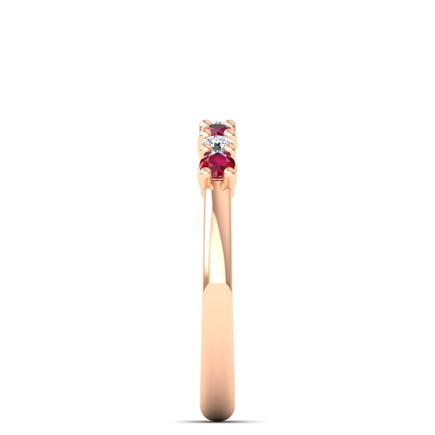 Alternating 7-Stone Ruby and Diamond Ring