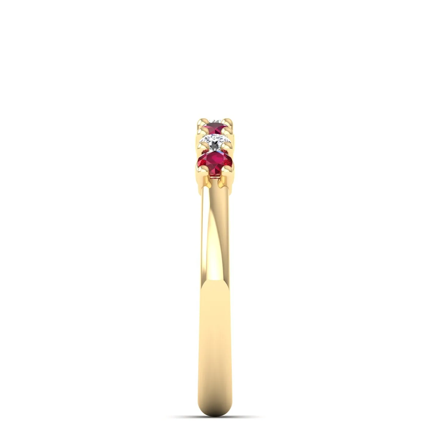 Alternating 7-Stone Ruby and Diamond Ring