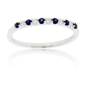 Alternating Blue Sapphire & Diamond Band