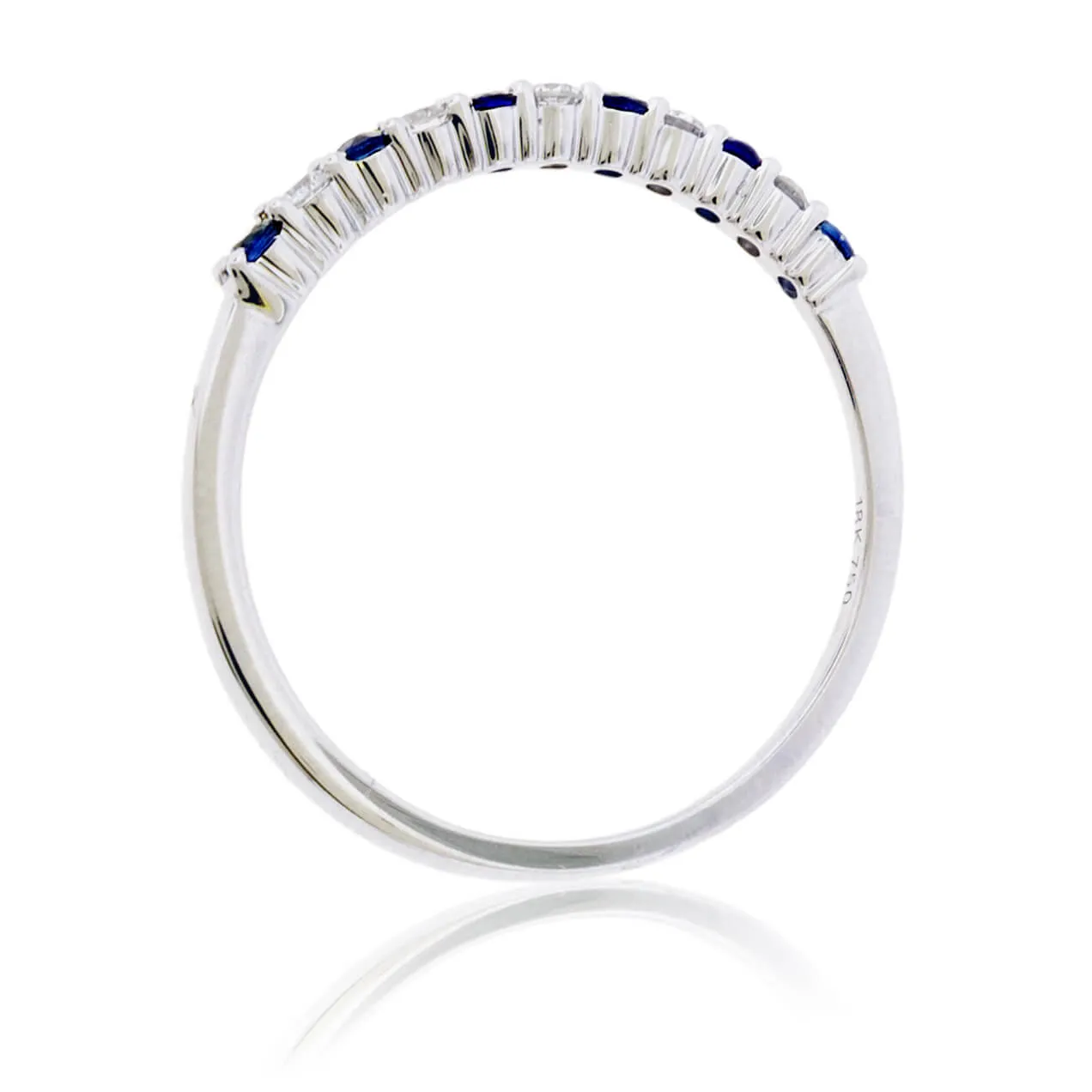 Alternating Blue Sapphire & Diamond Band