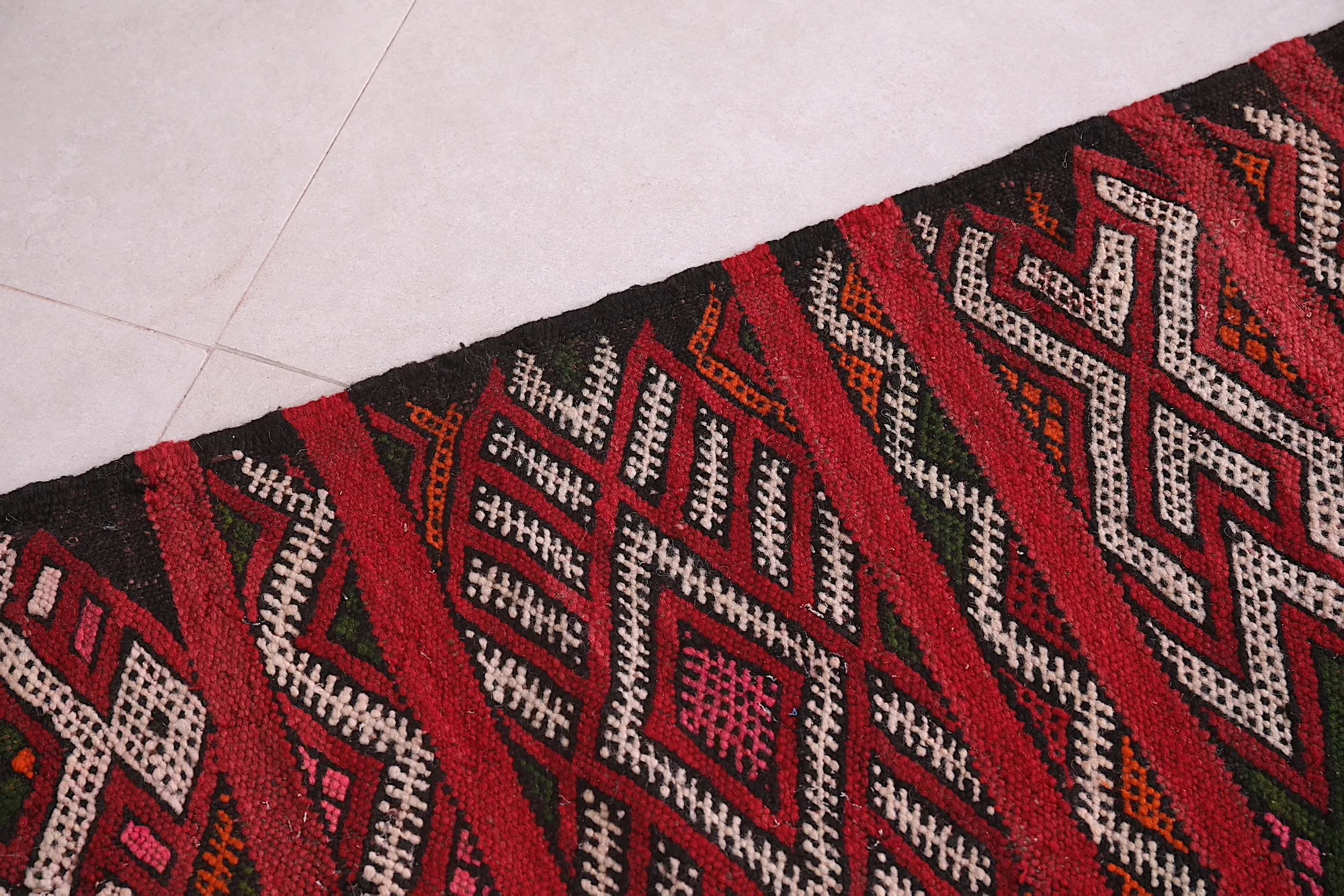 Antique Moroccan Handwoven Kilim - 5.3 FT X 4.4 FT | Unique Tribal Art