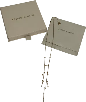 Astrid & Miyu Metallic Cosmic Charm Drop Necklace One Size