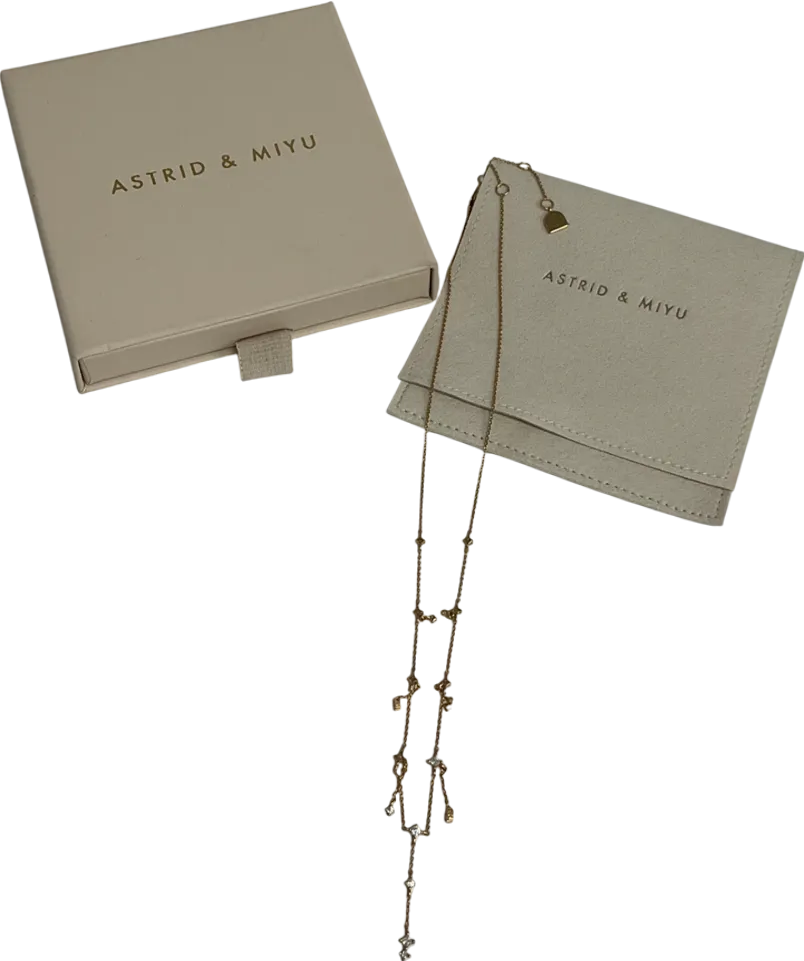 Astrid & Miyu Metallic Cosmic Charm Drop Necklace One Size