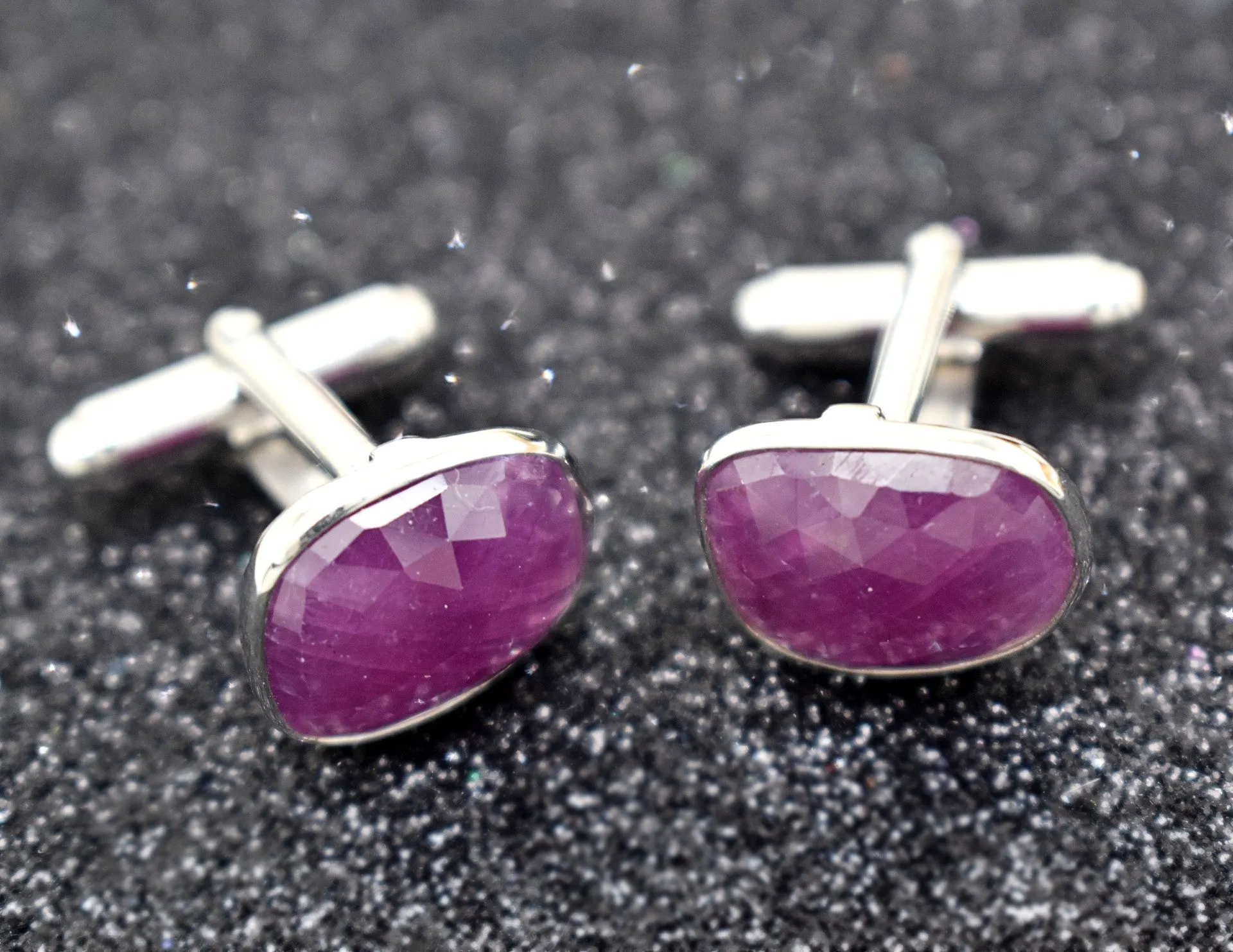 ASYMMETRIC RUBY CUFFLINK