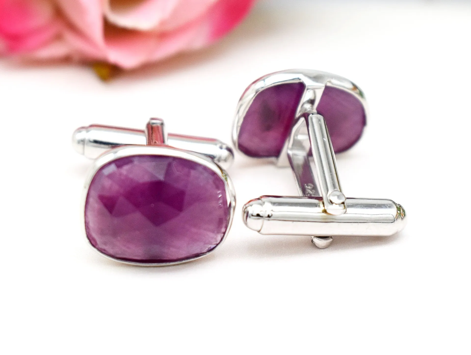 ASYMMETRIC RUBY CUFFLINK