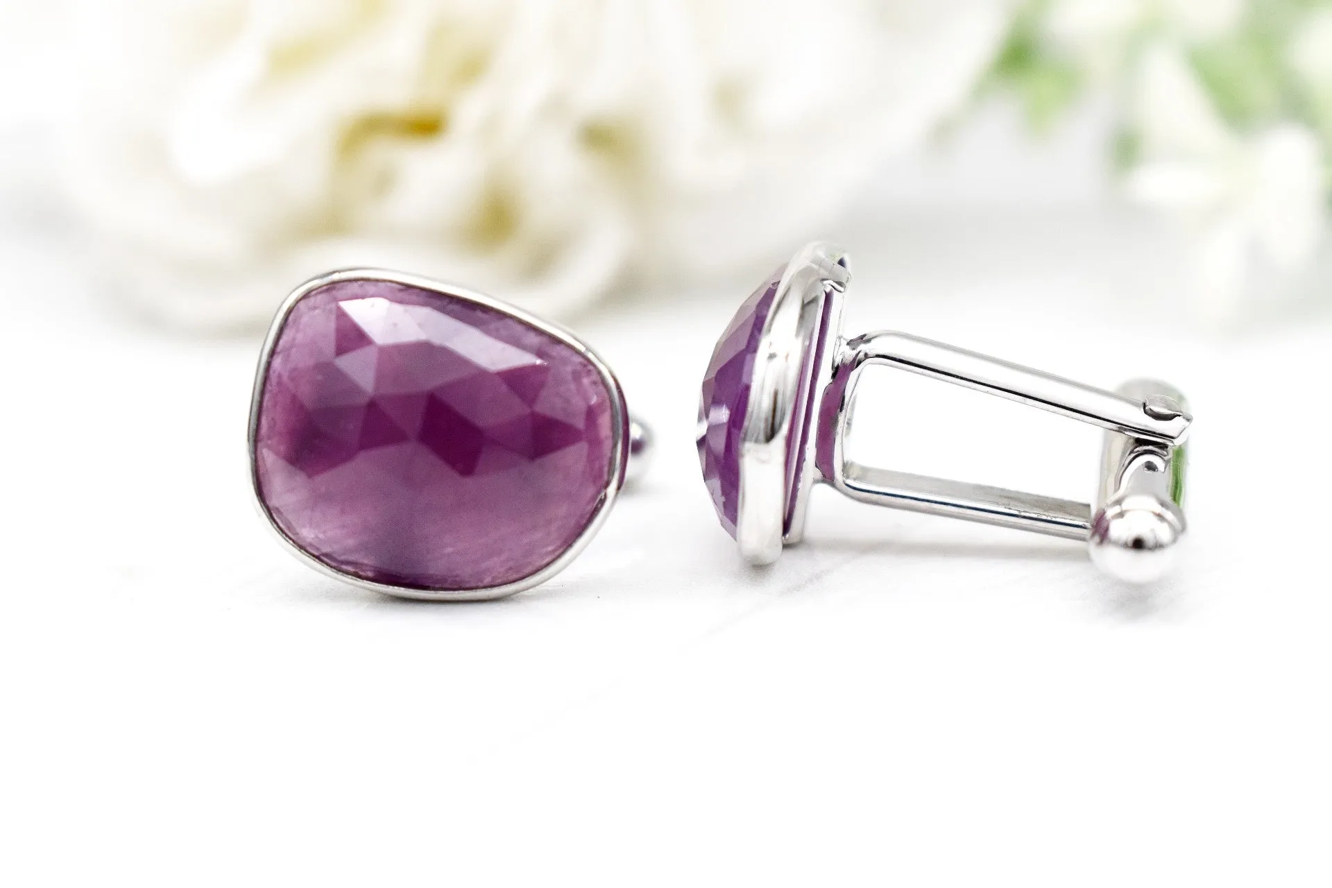 ASYMMETRIC RUBY CUFFLINK