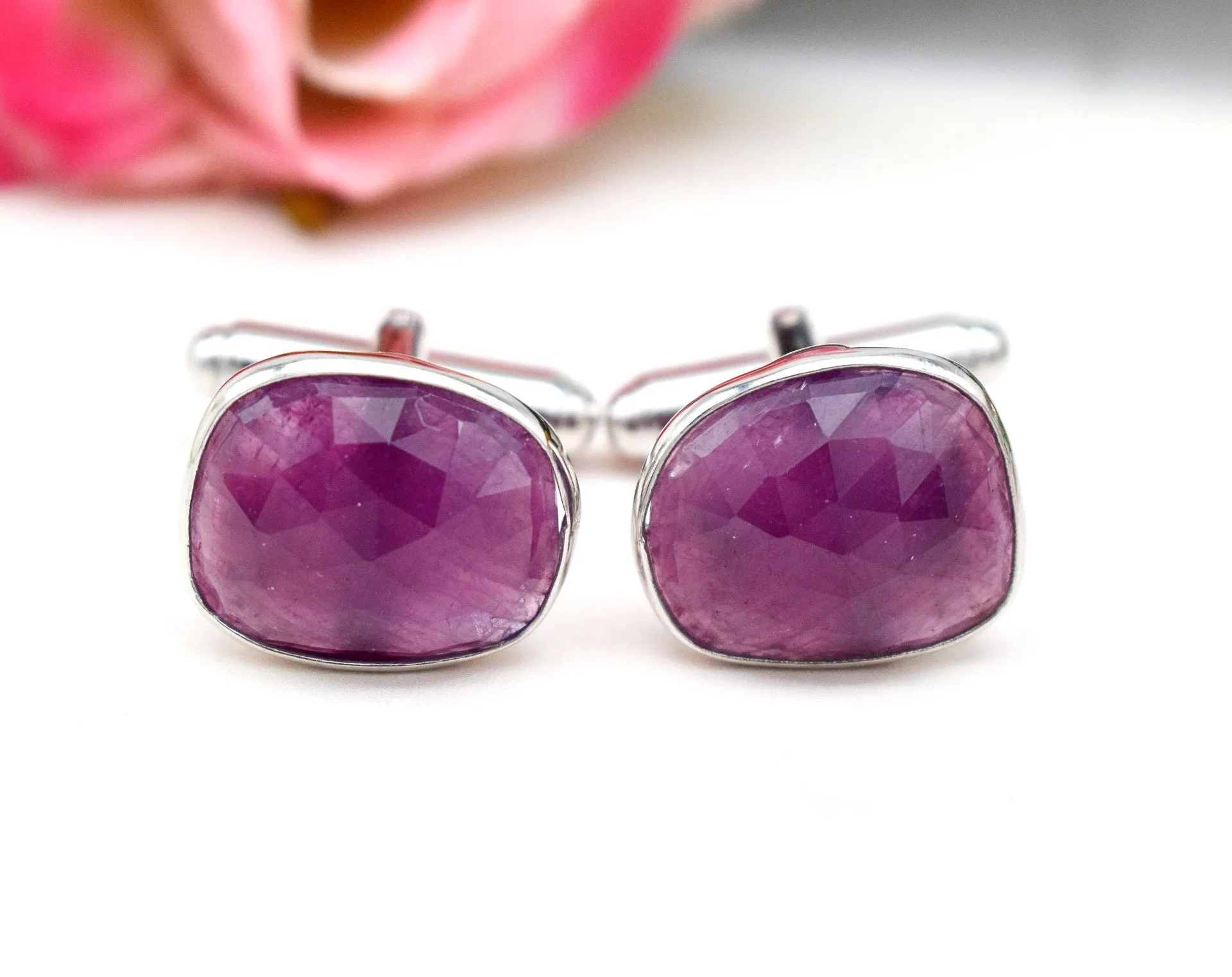 ASYMMETRIC RUBY CUFFLINK