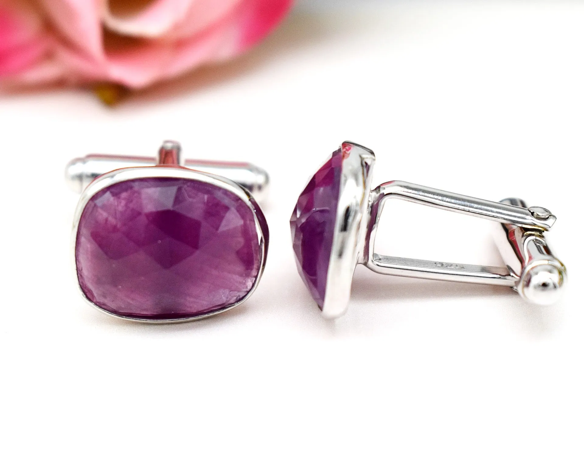 ASYMMETRIC RUBY CUFFLINK