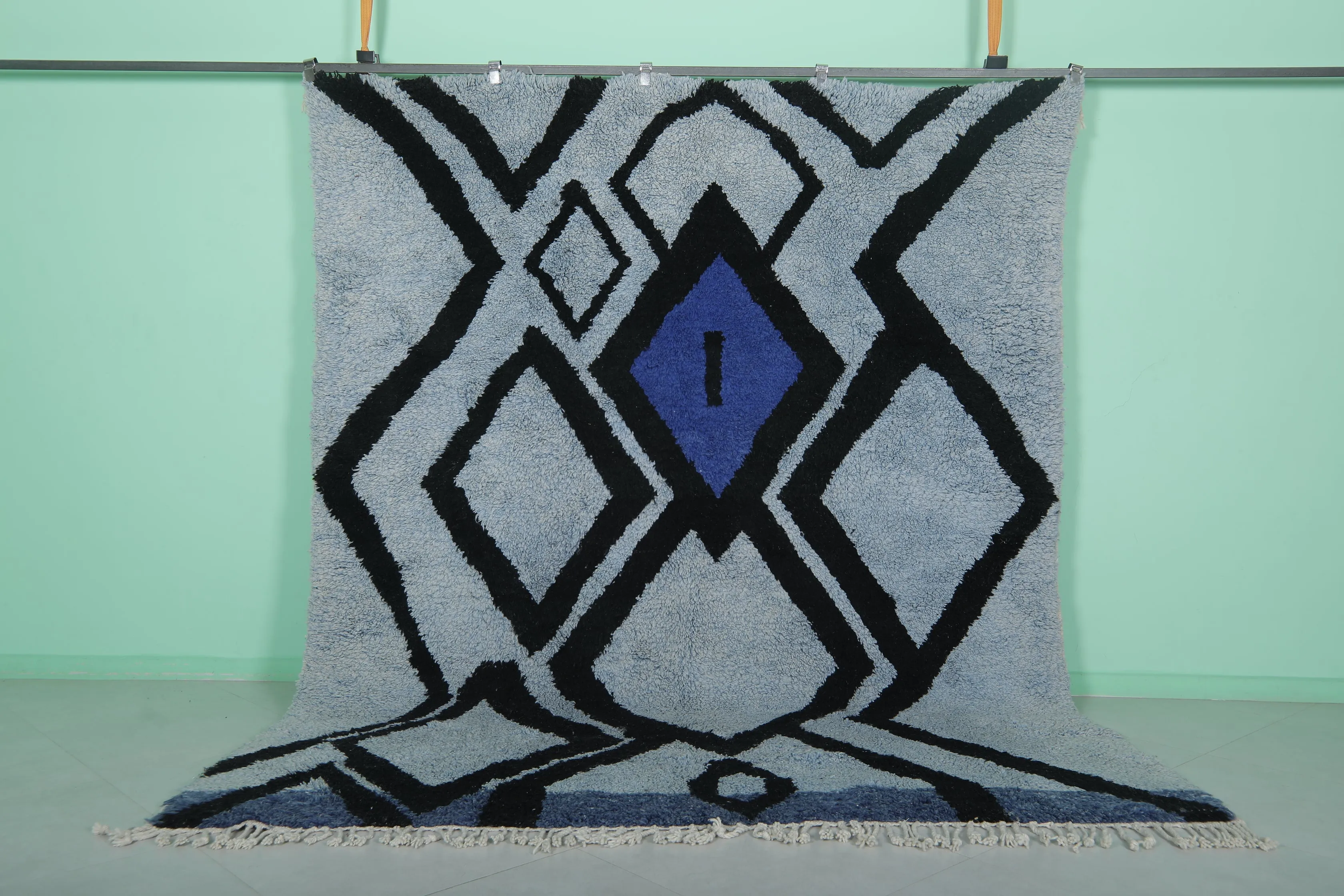Azilal Rug - Blue Beni Ourain Rug 8.1 x 10.1 Ft