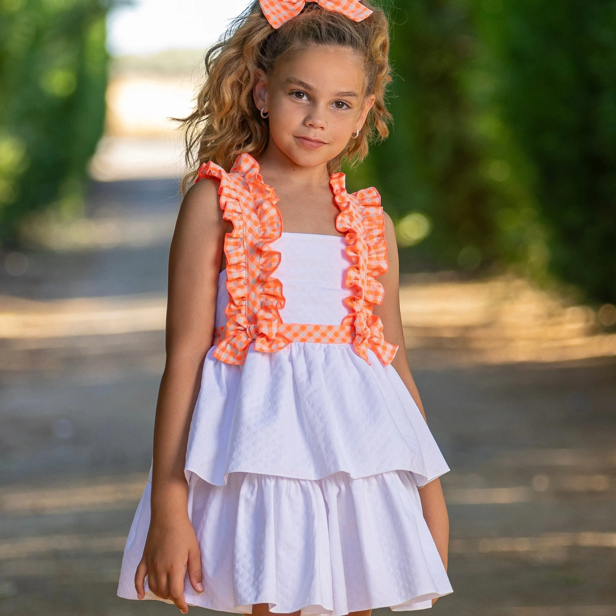BABINE - Cut Out Back Dress - Neon Orange
