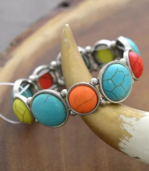 Bailey Fashion Silver Round Stone Stretch Bracelet