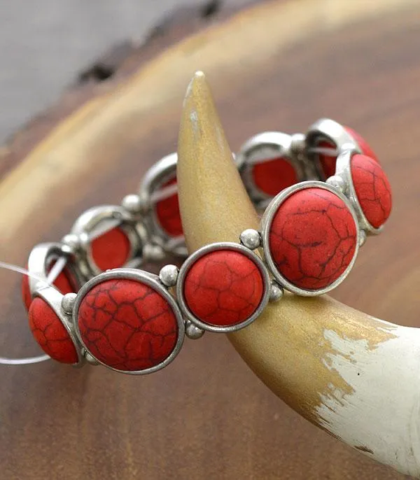 Bailey Fashion Silver Round Stone Stretch Bracelet