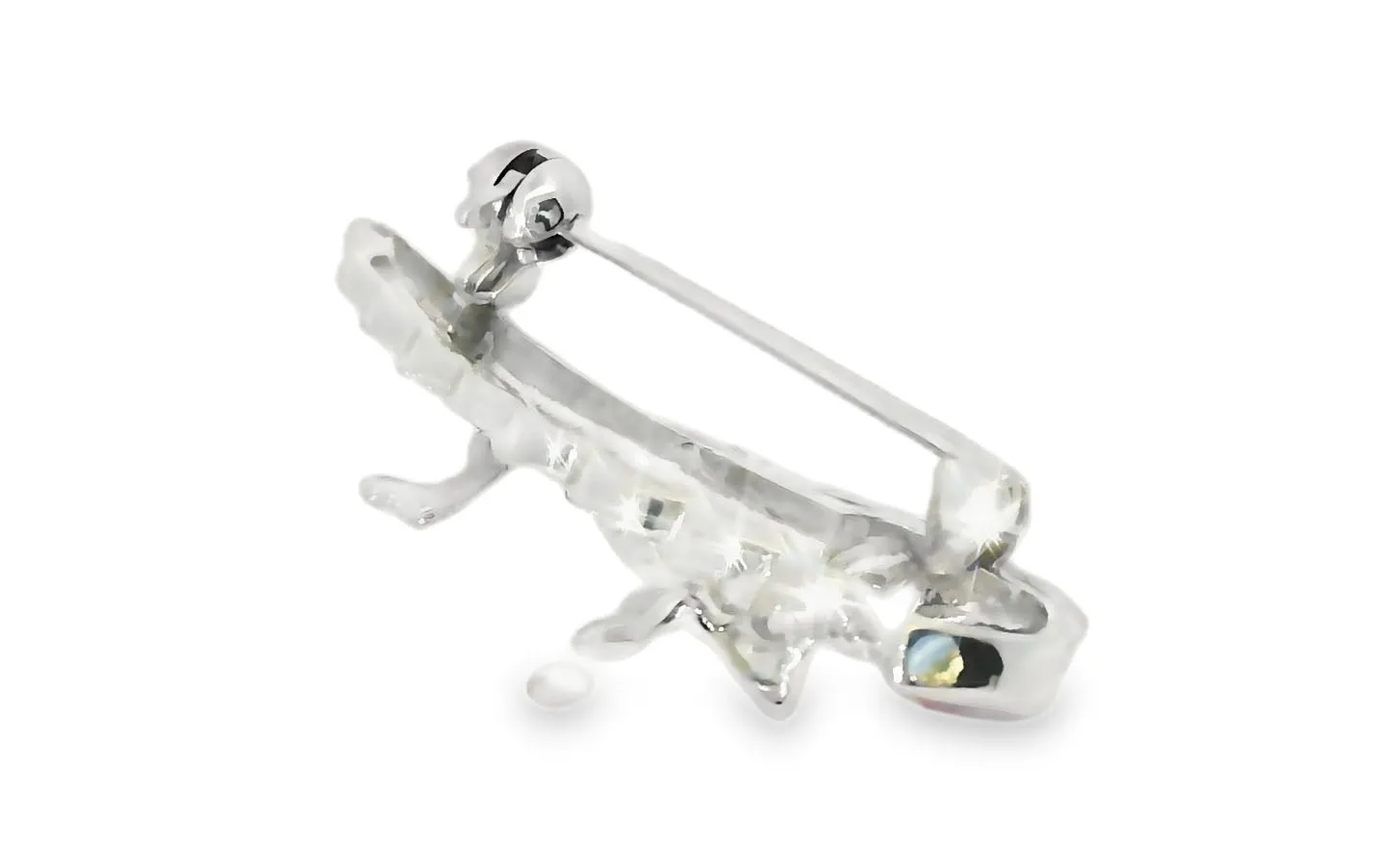 Beautiful Estate 14K White Gold Ruby Diamond Bug Grasshopper Brooch Pin