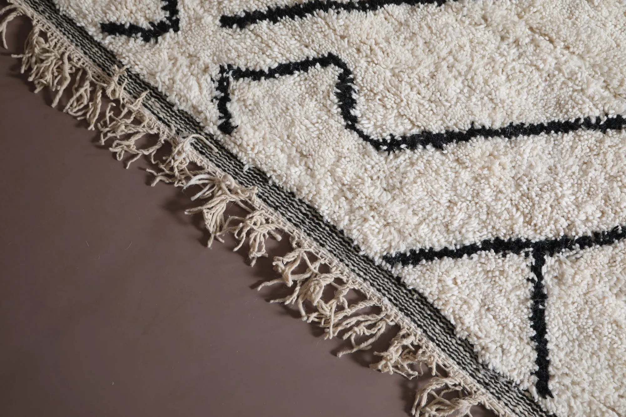 Beige Moroccan Berber rug - Custom Azilal rug - Wool rug