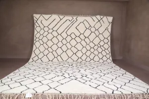 Beige Moroccan Berber rug - Custom Azilal rug - Wool rug