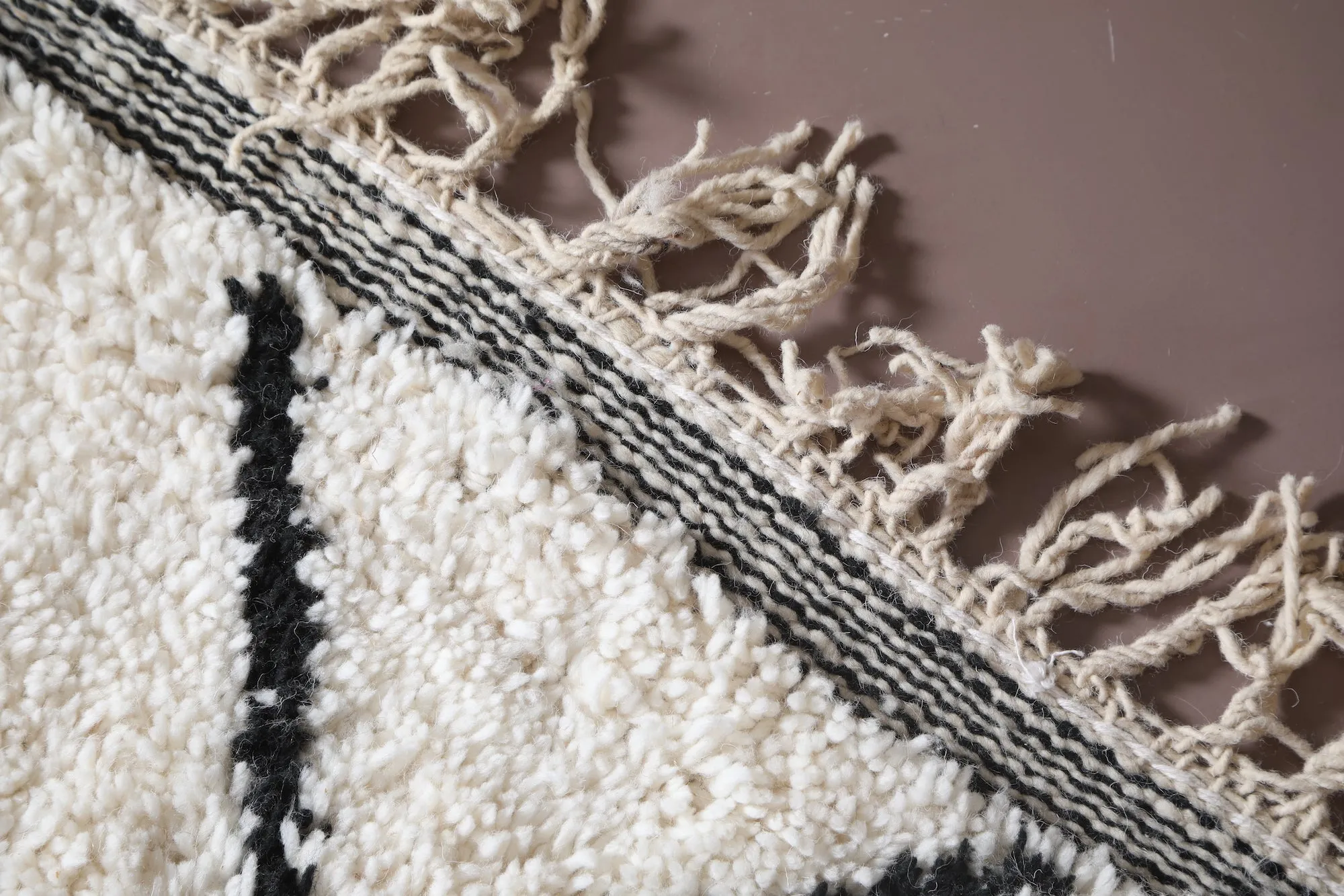Beige Moroccan Berber rug - Custom Azilal rug - Wool rug