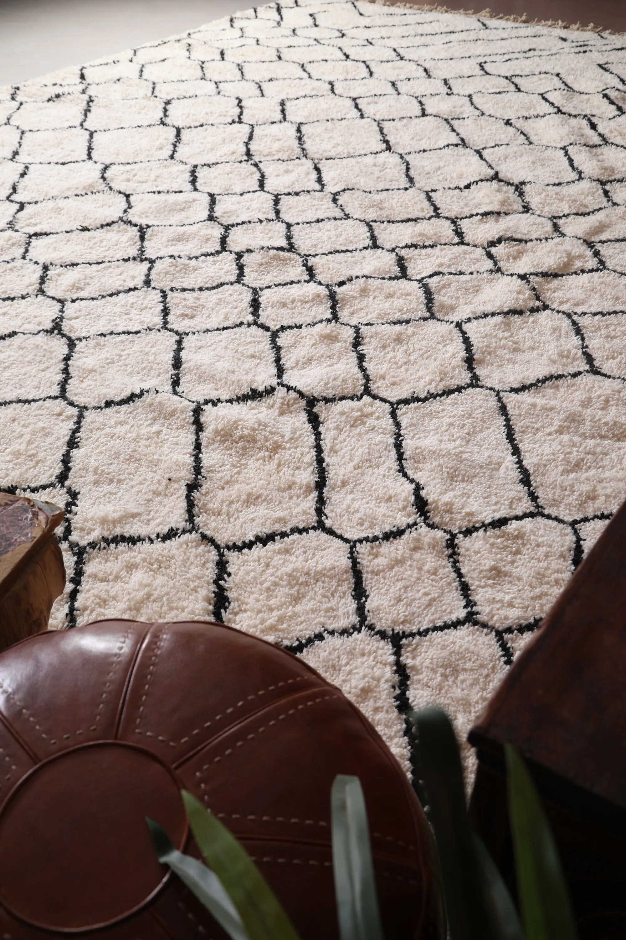 Beige Moroccan Berber rug - Custom Azilal rug - Wool rug