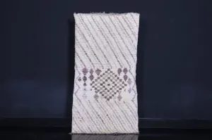 Beige Moroccan Runner Rug - 2.7 x 5.4 ft | Handwoven Accent