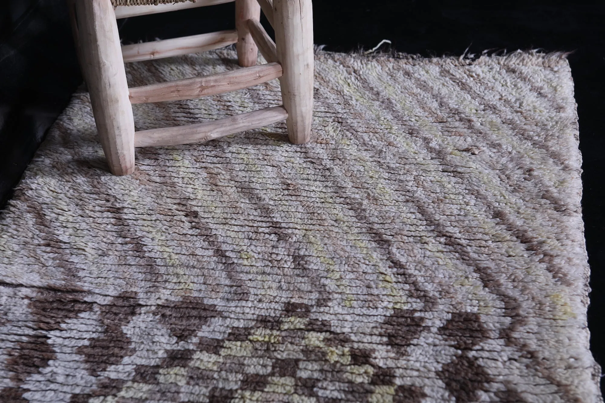 Beige Moroccan Runner Rug - 2.7 x 5.4 ft | Handwoven Accent