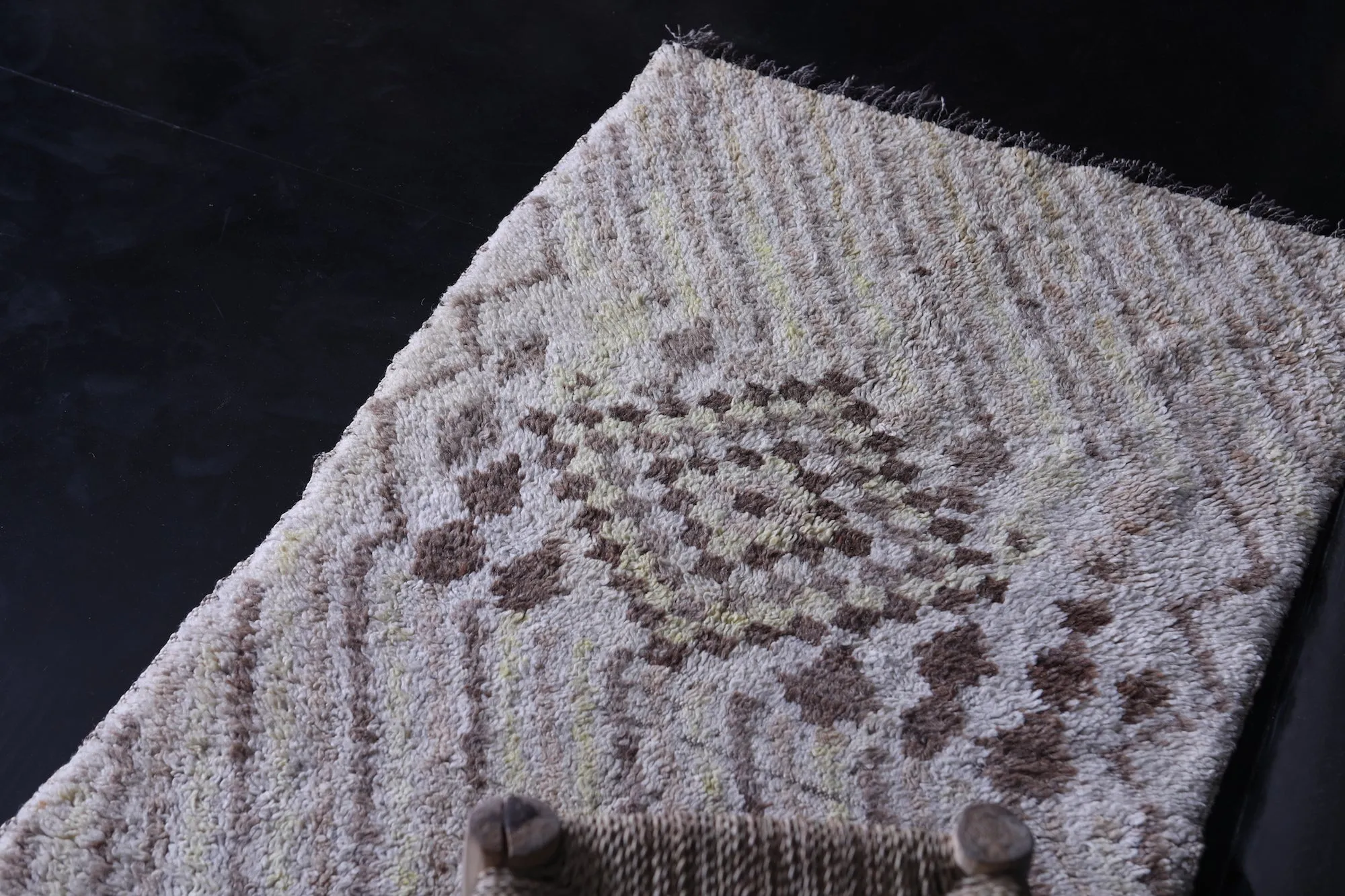 Beige Moroccan Runner Rug - 2.7 x 5.4 ft | Handwoven Accent