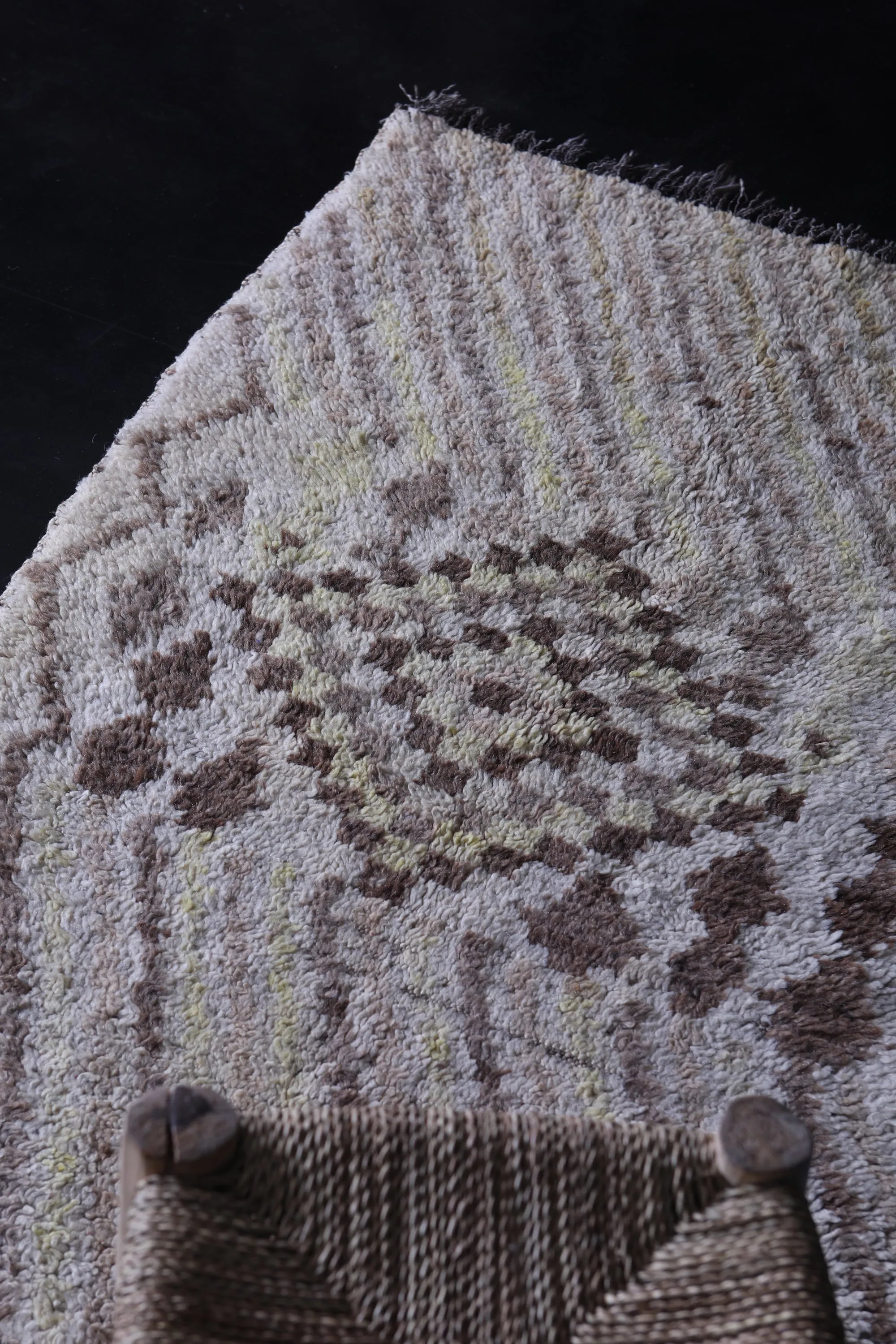 Beige Moroccan Runner Rug - 2.7 x 5.4 ft | Handwoven Accent