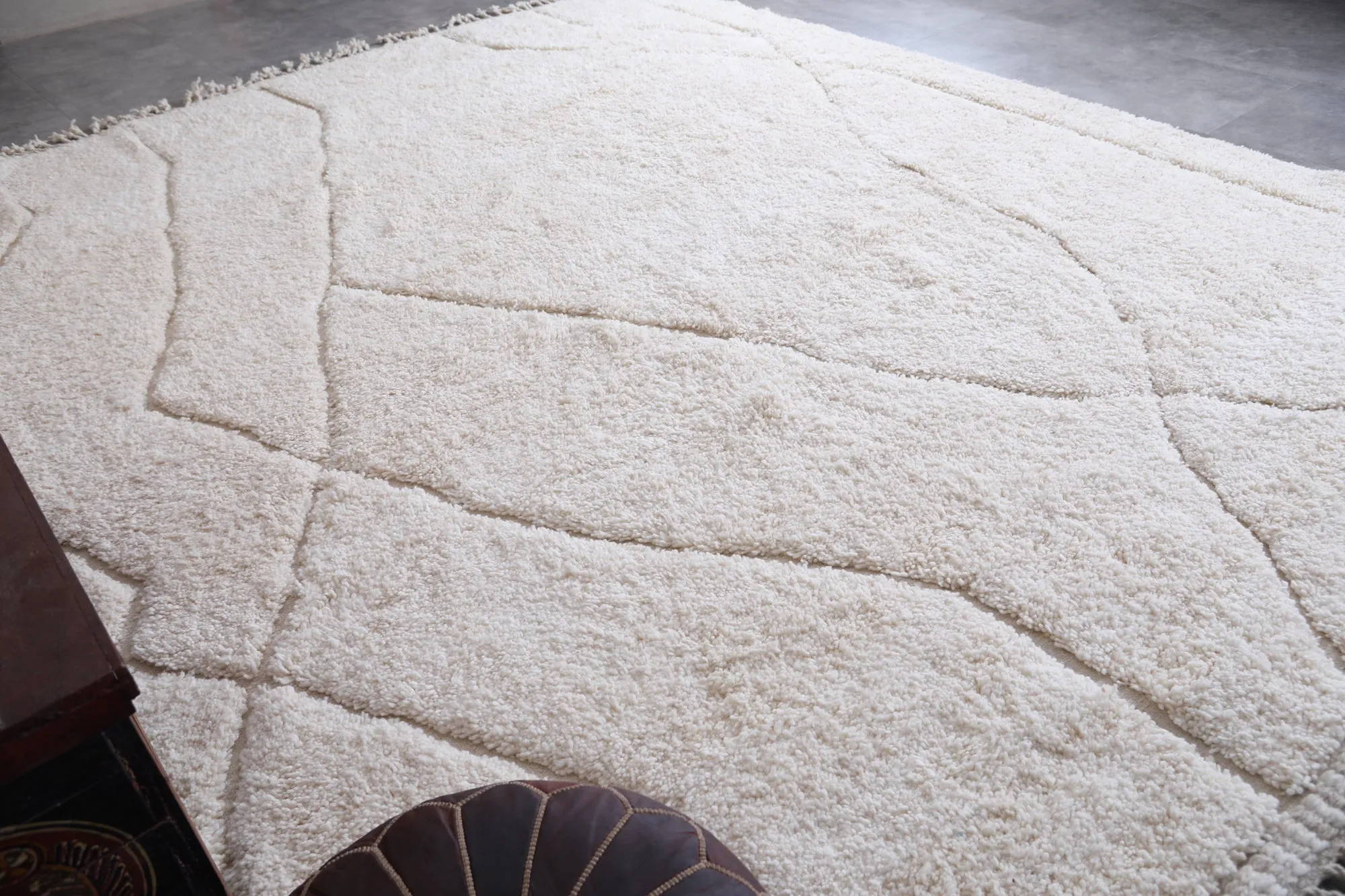 Beni ourain white rug - Handmade rug - Custom area rug