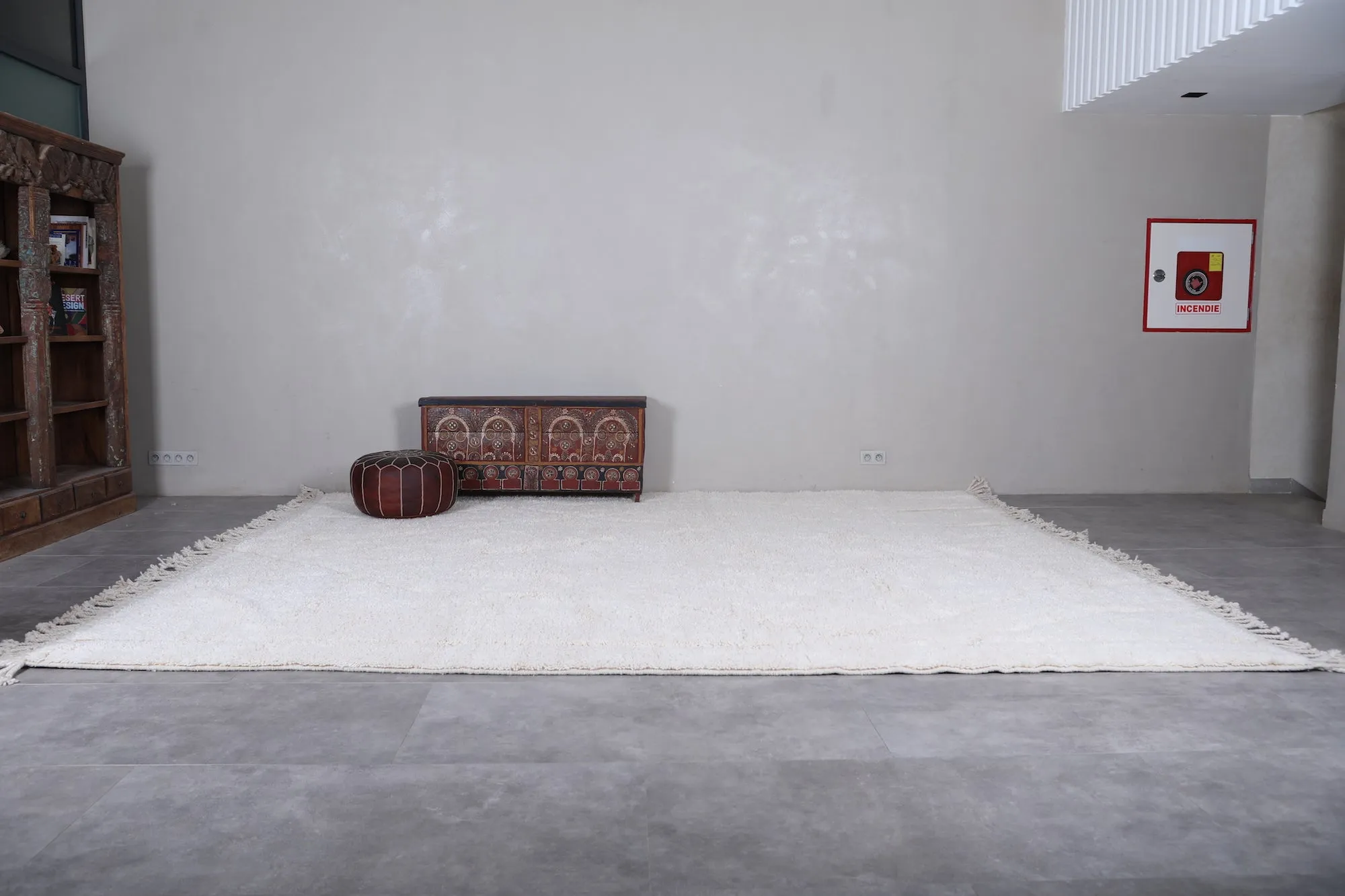Beni ourain white rug - Handmade rug - Custom area rug