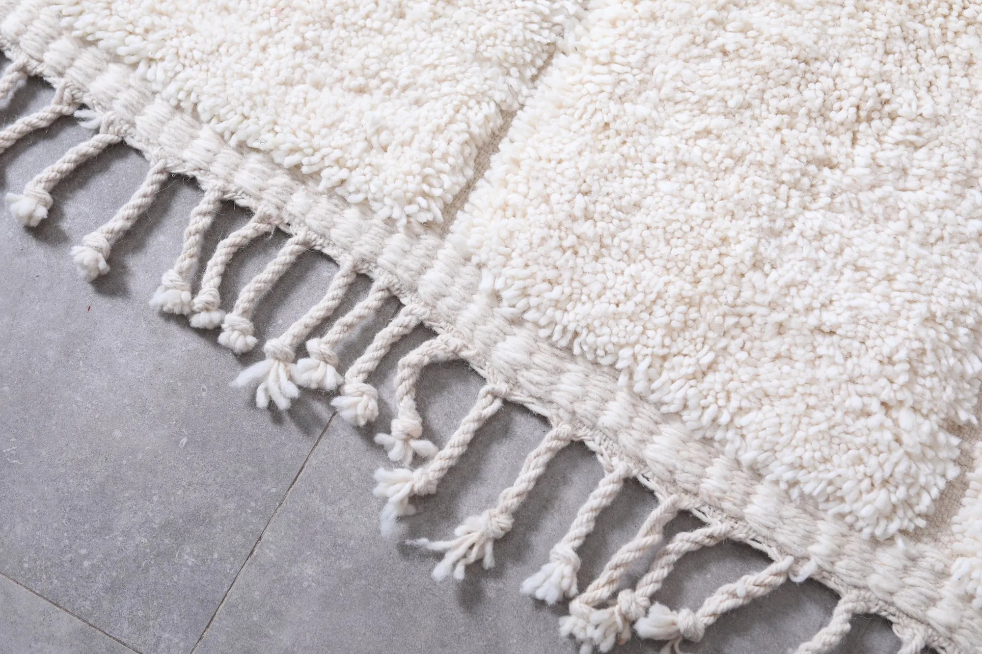 Beni ourain white rug - Handmade rug - Custom area rug